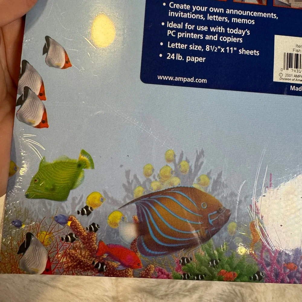 Ampad PC Papers 3 Pack Tropical Fish Whale Coral Reef Printer Paper 75 Sheets
